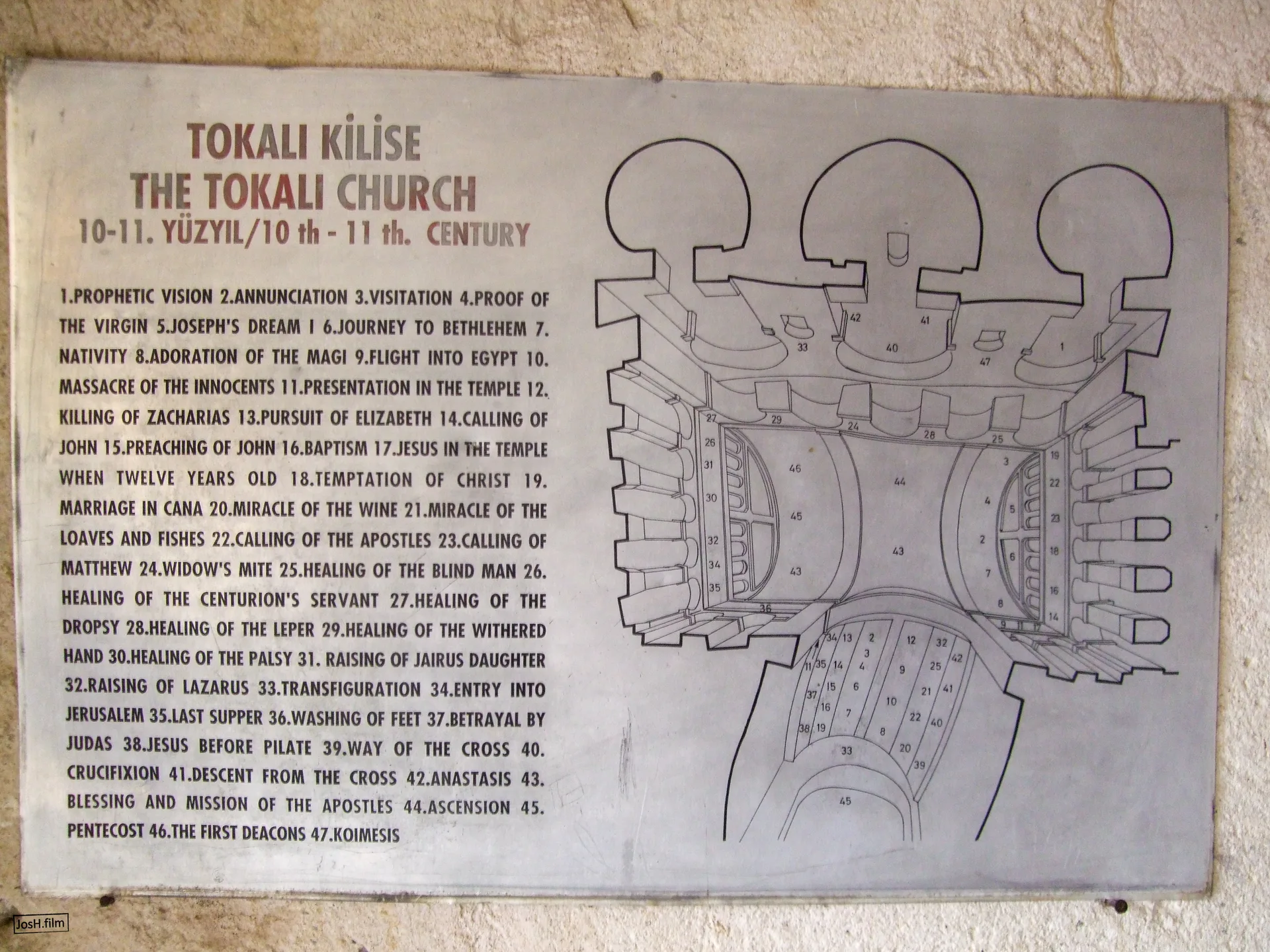 Tokalı Kilise tarihî iç mekânı